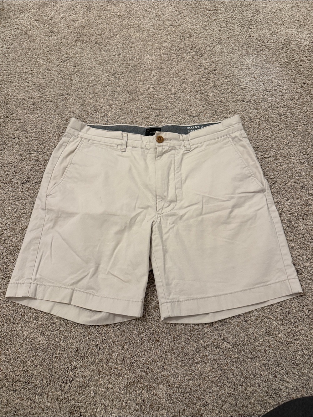 J. Crew Men’s Khaki Flat-Front Cotton Shorts 31 - Picture 1 of 5